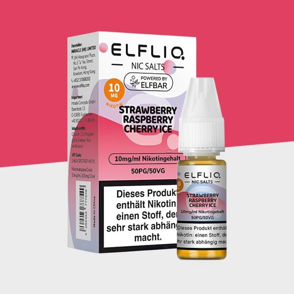 Elfliq by Elfbar - Strawberry Raspberry Cherry Ice 10mg/ml - E-Liquid
