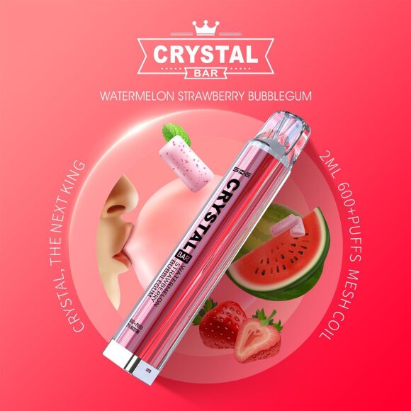 SKE Crystal Bar 600 - Watermelon Strawberry Bubblegum - Einweg Vape