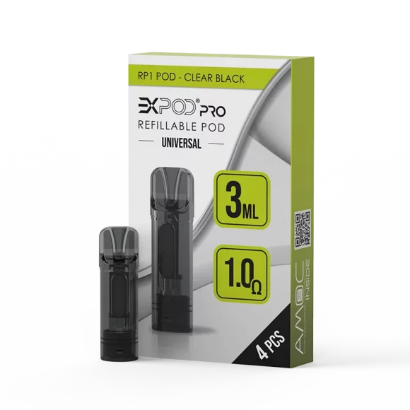 eXvape Expod Pro - RP1 - Clear Black - Refillable Pods (4er Pack)