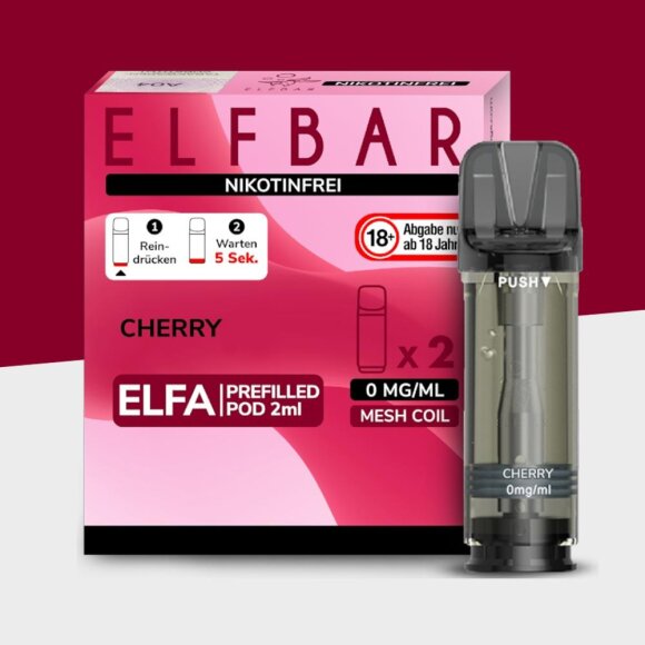 ELFA by Elfbar - Cherry Nikotinfrei - Pod (2er Pack)